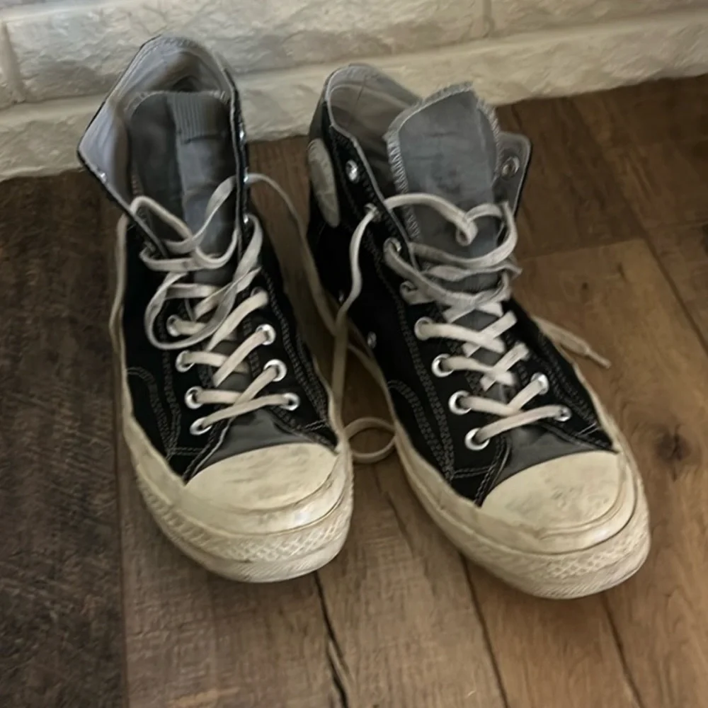 Converse Black and White High Top Sneakers - Picture 2 of 11